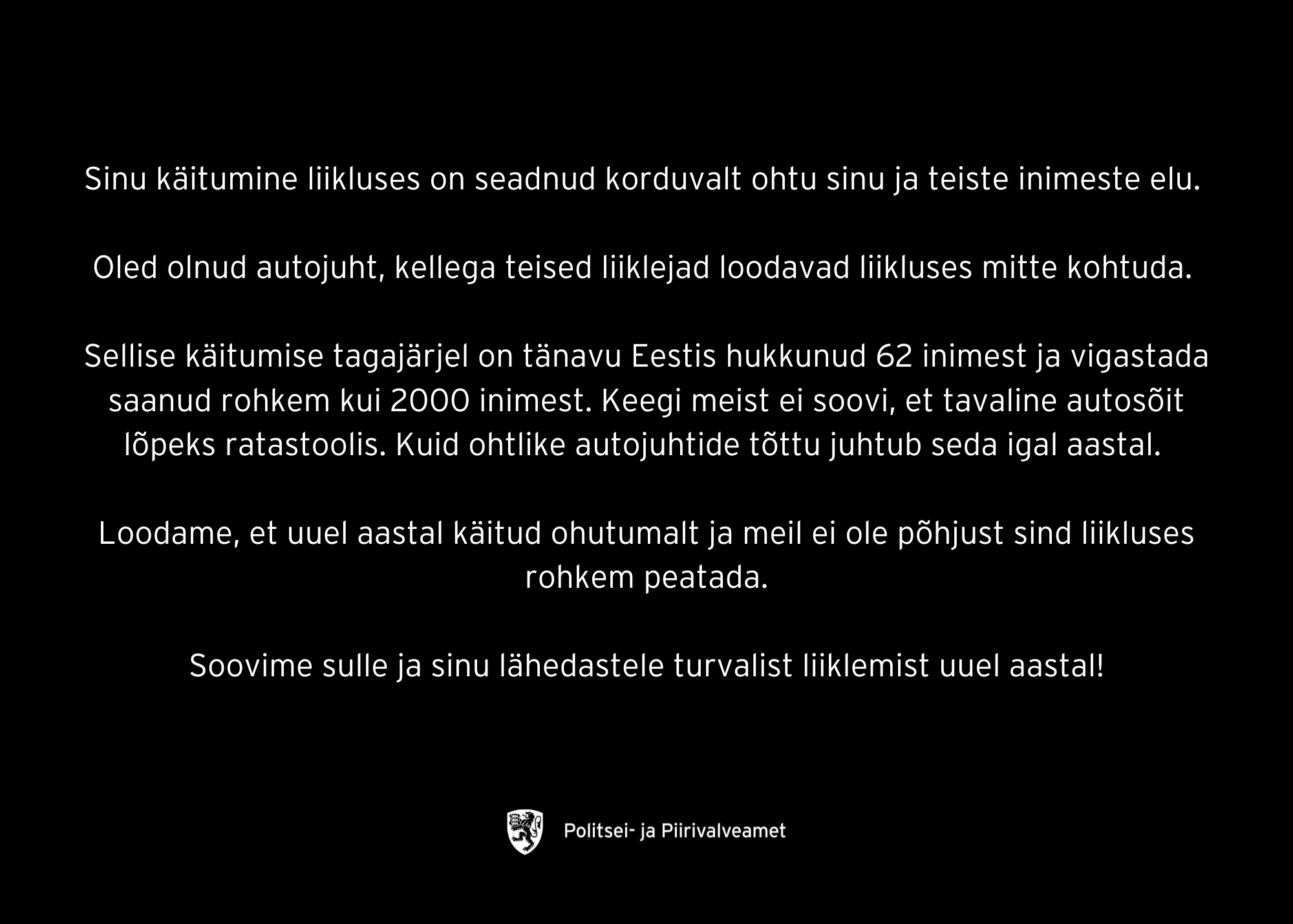 850 liiklushuligaani saavad oma postkastist musta jõulukaardi